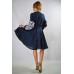 Embroidered Wrap Around Dress "Firebird" Navy